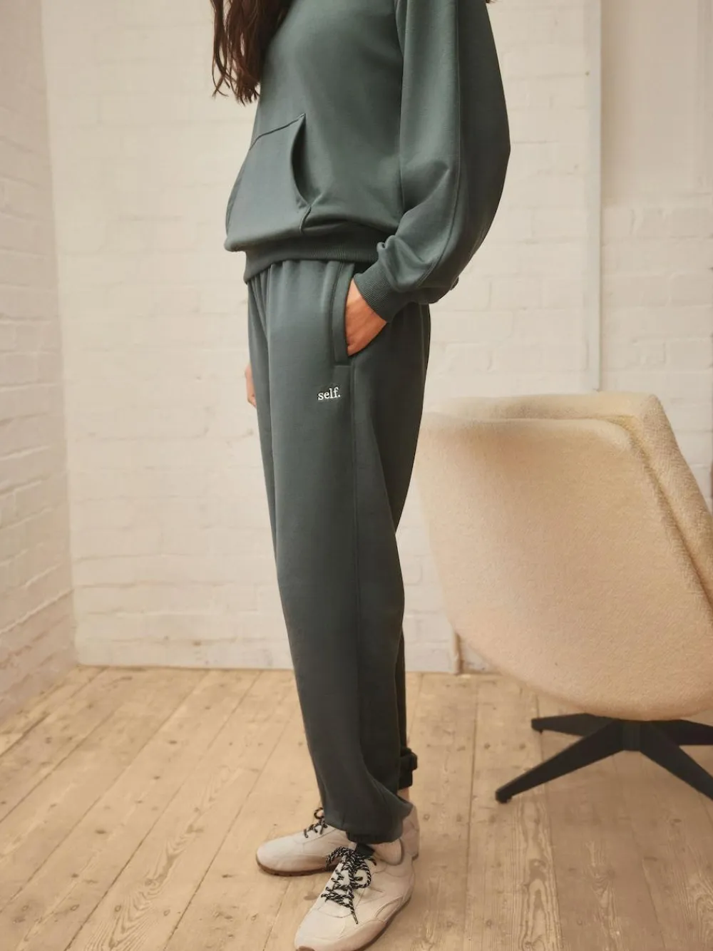 Online self. Cuffed Joggers Teal Blue