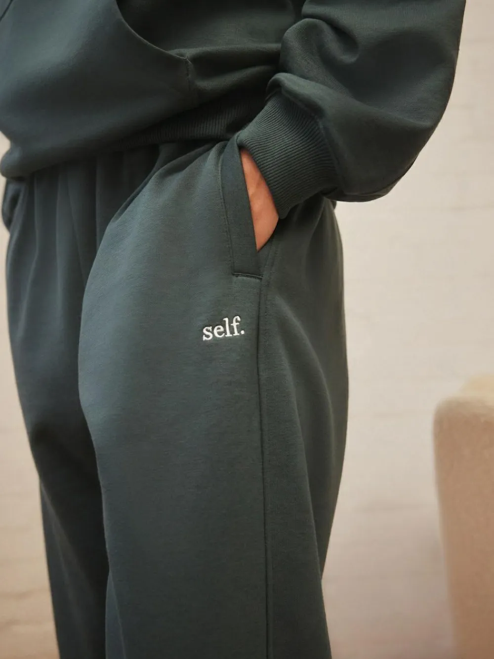 Online self. Cuffed Joggers Teal Blue