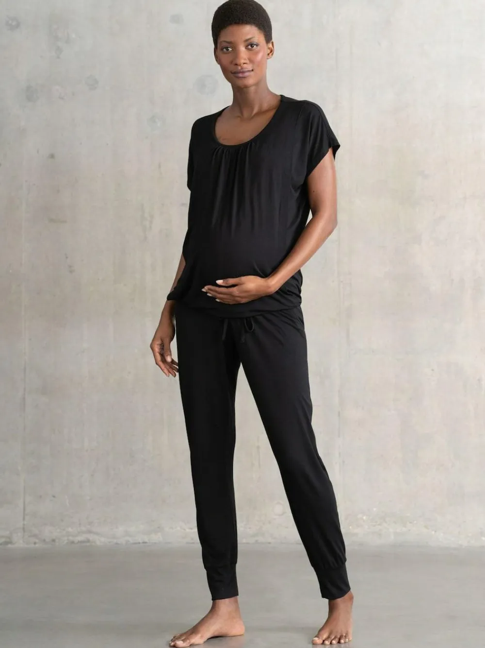 Best Seraphine Maternity & Nursing Hospital Bag Pyjamas 2 Piece Set Black