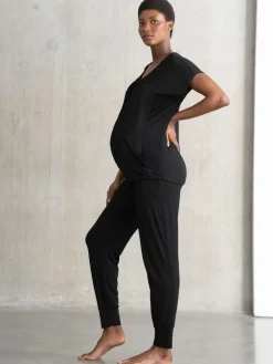 Best Seraphine Maternity & Nursing Hospital Bag Pyjamas 2 Piece Set Black