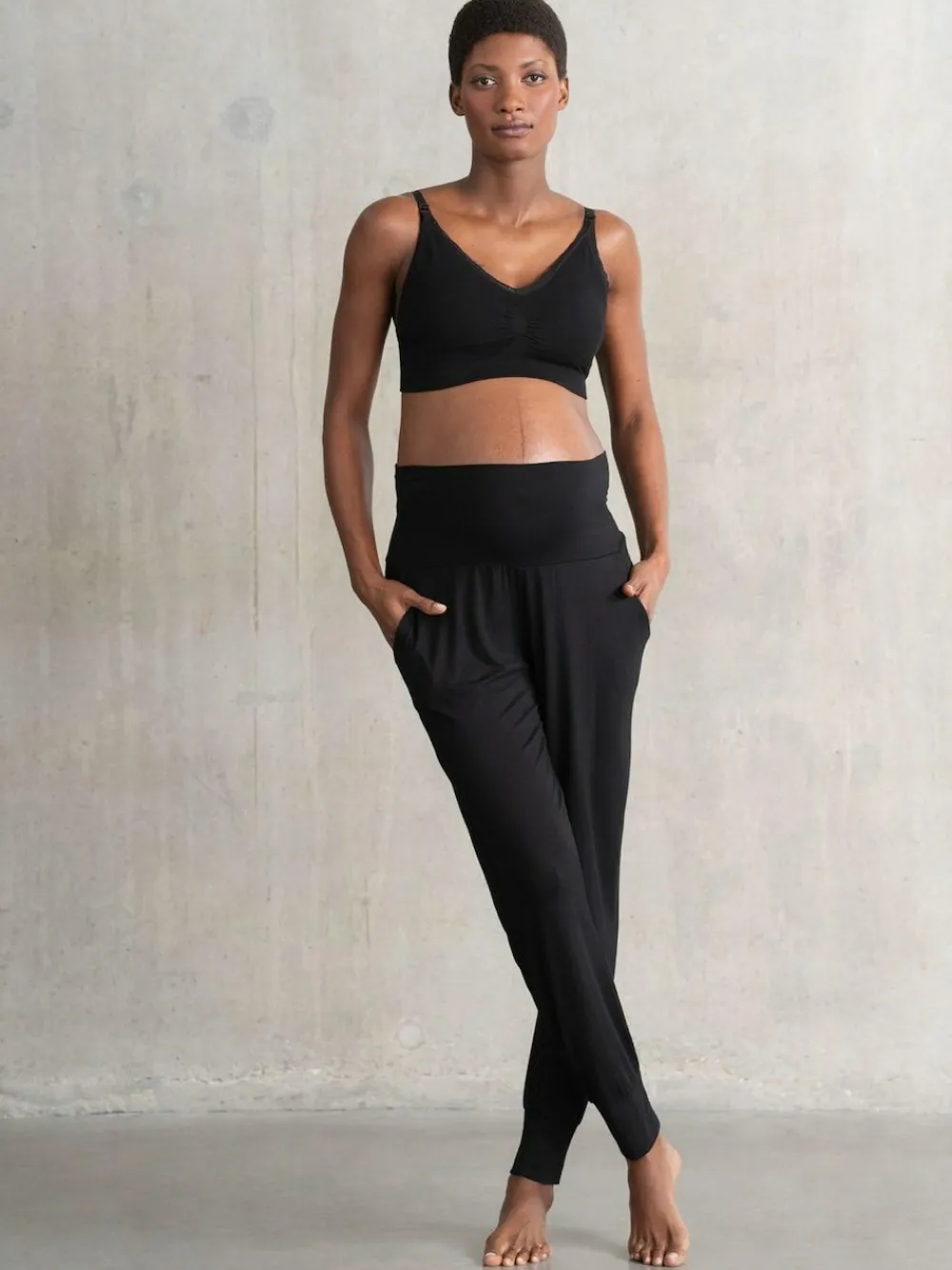 Best Seraphine Maternity & Nursing Hospital Bag Pyjamas 2 Piece Set Black