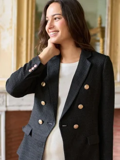 Seraphine Black Maternity Tweed Blazer^Women Coats & Jackets|Coats & Jackets