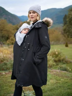 Hot Seraphine Black Premium 3 in 1 Maternity Babywearing Parka