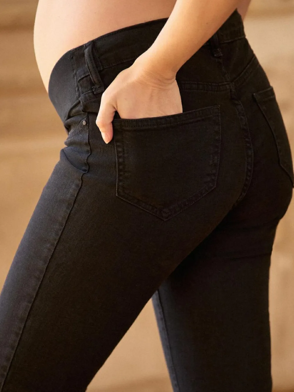 Best Seraphine Premium Organic Underbump Maternity Slim-Fit Jeans Black