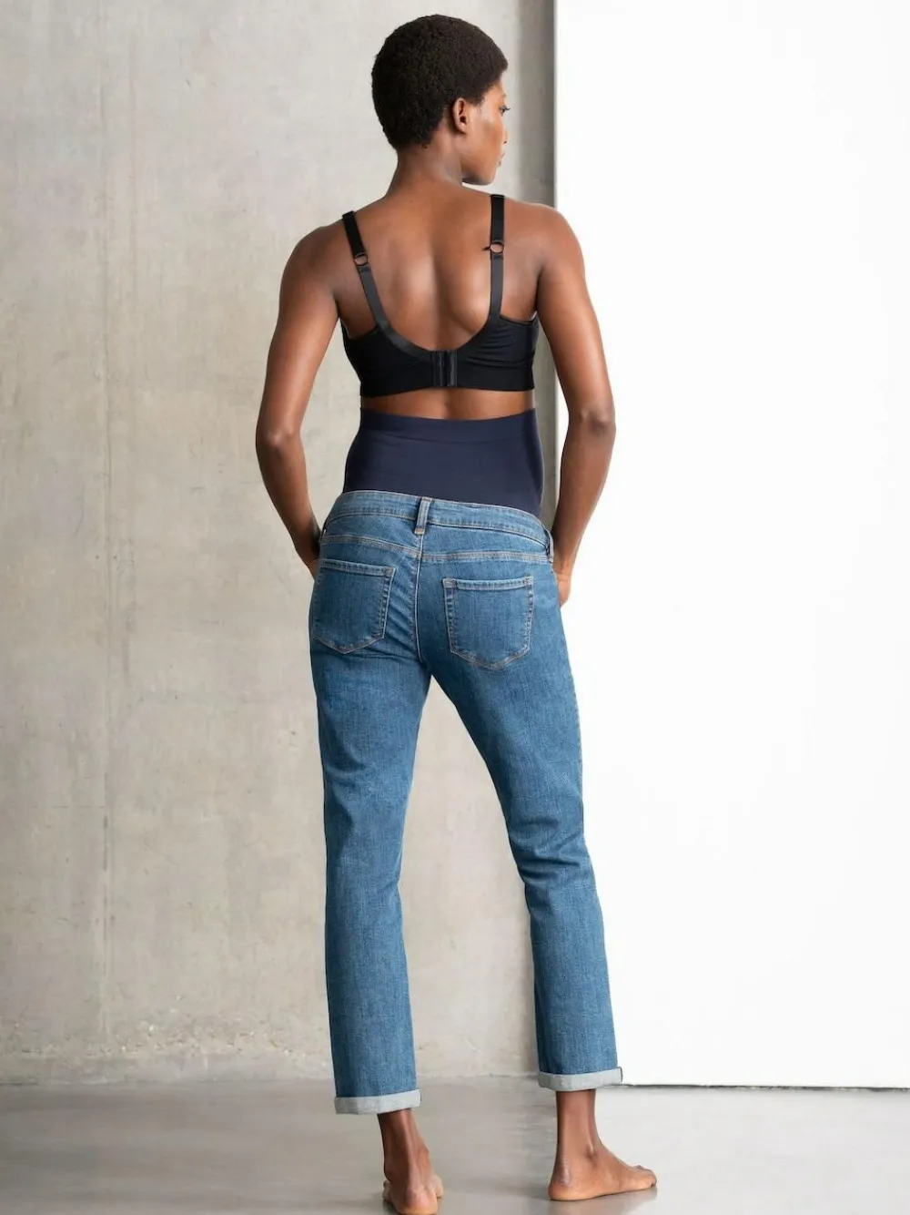 Seraphine Blue Premium Organic Overbump Maternity Relaxed Fit Jeans^Women Jeans|Jeans
