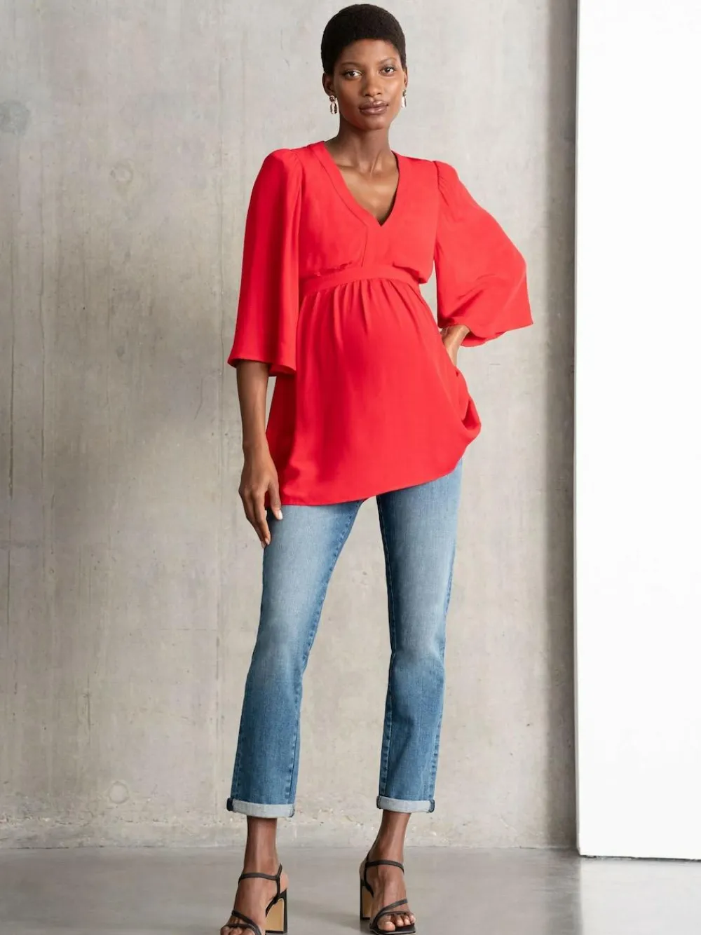 Seraphine Blue Premium Organic Overbump Maternity Relaxed Fit Jeans^Women Jeans|Jeans