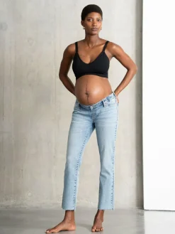 Seraphine Blue Premium Organic Underbump Maternity Slim-Fit Jeans^Women Jeans|Jeans