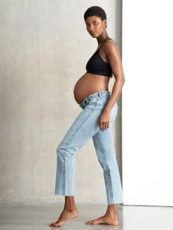 Seraphine Blue Premium Organic Underbump Maternity Slim-Fit Jeans^Women Jeans|Jeans