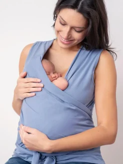 Outlet Seraphine Skin to Skin Babywearing Sleeveless Top Blue
