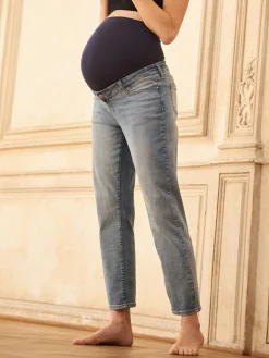 Seraphine Blue Tall Premium Organic Overbump Maternity Jeans^Women Jeans|Jeans