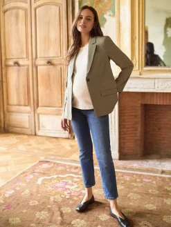 Seraphine Camel & Black Check Tailored Maternity Blazer^Women Coats & Jackets|Coats & Jackets