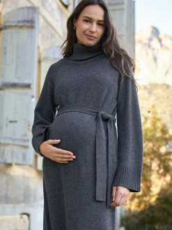 Seraphine Charcoal Grey 100% Merino Wool Maternity Knit Dress^Women Knitwear|Knitwear