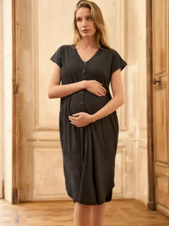 Clearance Seraphine Charcoal Grey Marl Maternity Hospital Bag Birthing Gown