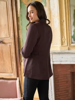 Hot Seraphine Chocolate Brown Maternity Belted Blazer