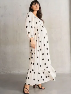 Seraphine Cream Maternity Maxi Dress^Women Maxi Dresses