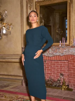 Seraphine Emerald Green Maternity Knitted Dress^Women Occasion Dresses|Occasionwear