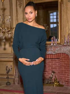 Seraphine Emerald Green Maternity Knitted Dress^Women Occasion Dresses|Occasionwear