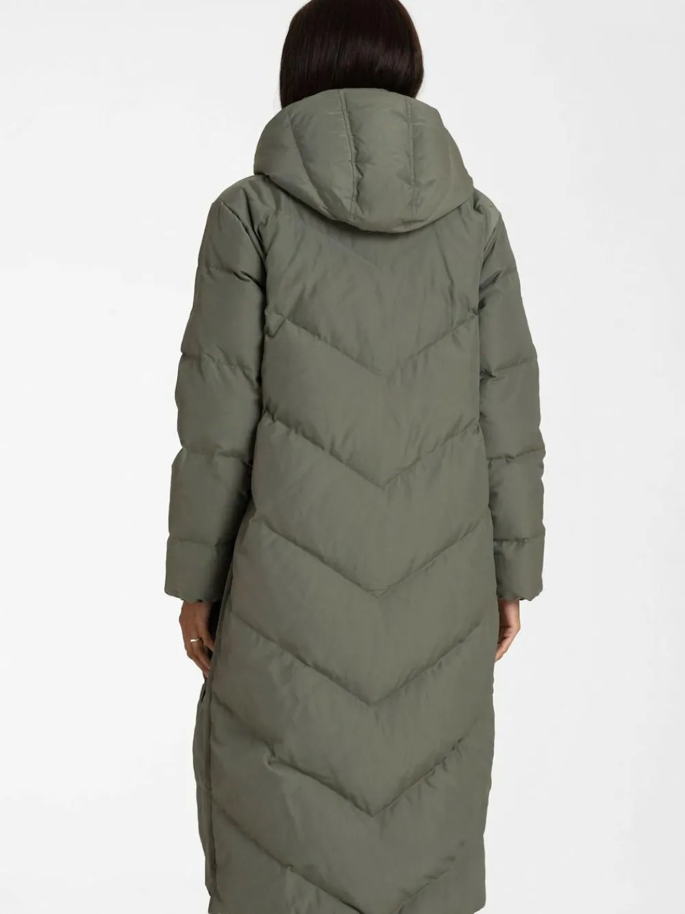 Clearance Seraphine 3-In-1 Long Chevron Puffer Maternity Coat Green