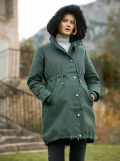 New Seraphine Premium Sub-Zero Down Filled 3-In-1 Maternity & Babywearing Parka Green