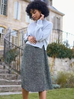 Sale Seraphine Grey Marl & Black Dot Maternity & Nursing Knit Top Dress