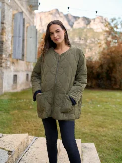 Seraphine Khaki Maternity & Babywearing Versatile Coat with Separate Inner Quilted^Women Coats & Jackets|Coats & Jackets