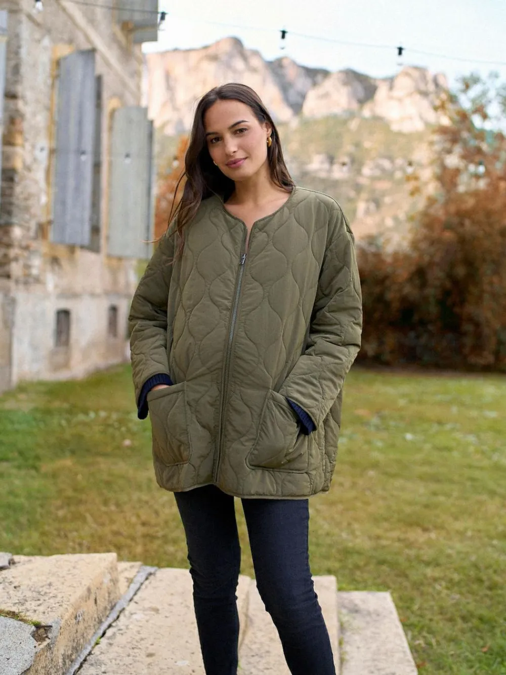 Seraphine Khaki Maternity & Babywearing Versatile Coat with Separate Inner Quilted^Women Coats & Jackets|Coats & Jackets
