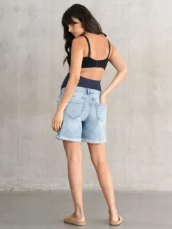 Seraphine Maternity Blue Denim Shorts^Women Shorts
