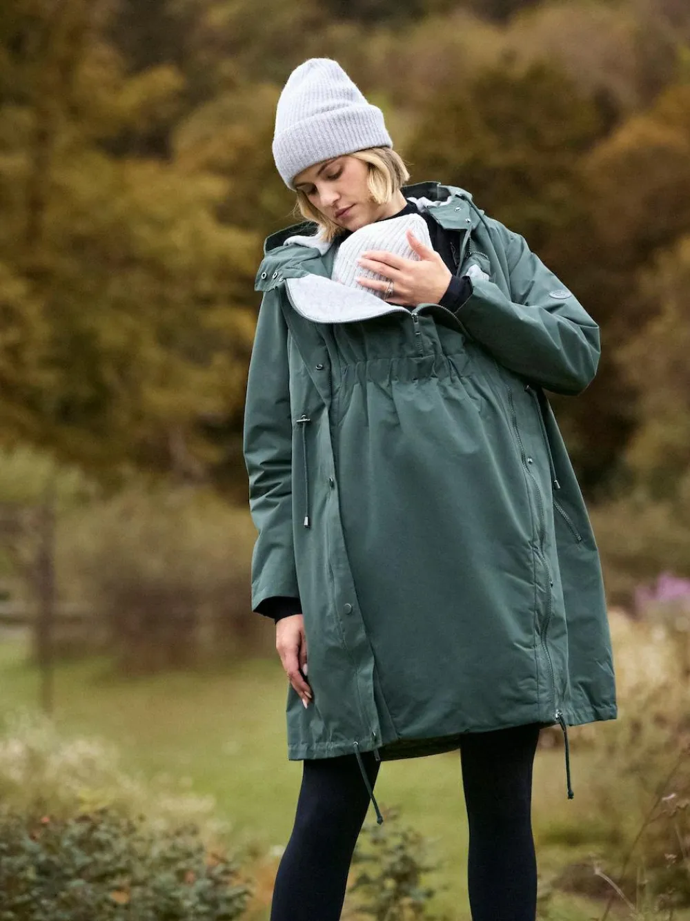 Hot Seraphine Maternity Green Lightweight Parka