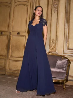 Seraphine Maternity Lace Sleeve Silk Premium Dress^Women Occasion Dresses|Occasionwear