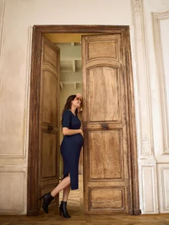 Seraphine Ribbed Maternity And Nursing Midi Dress^Women Knitwear|Knitwear