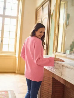 New Seraphine Maternity & Nursing Cross Over Cotton Jumper Pink