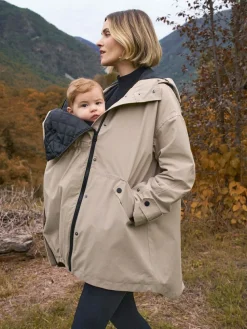 Discount Seraphine 3-In-1 Maternity & Babywearing Raincoat Taupe Grey