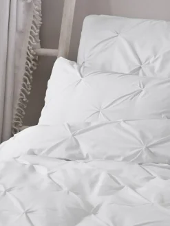 Serene White Lara Duvet Cover And Pillowcase Set^ Branded Bedlinen