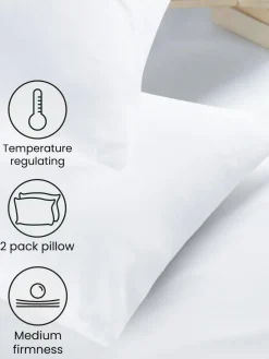 Hot Next Set of 2 100% Cotton Temperature Regulating Medium Pillows