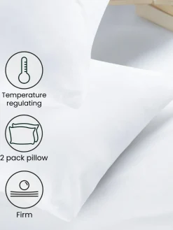 Clearance Next Set of 2 100% Cotton Temperature Regulating Firm Pillows