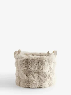Outlet Next Set of 2 Beige Faux Fur Baskets