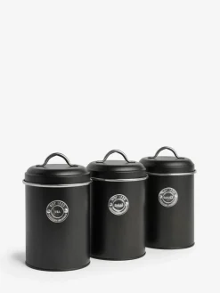 Best Next Set of 3 Badge Set of 3 Storage Jars Black