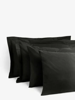 Next Set of 2 Black Cotton Rich Pillowcases^ Bedsheets & Pillow Cases
