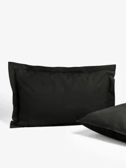 Next Set of 2 Black Cotton Rich Pillowcases^ Bedsheets & Pillow Cases