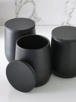 Next Set of 3 Black Moderna Storage Tins^ Storage & Organisation