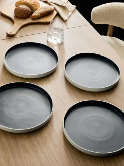 Outlet Next Set of 4 Black Otis Dinner Plates