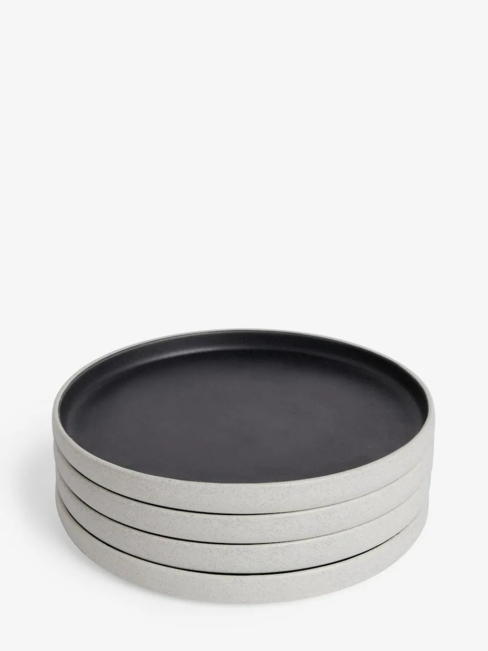 Next Set of 4 Black Otis Side Plates^ Dinner Sets & Pasta Bowls