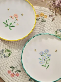 Next Set of 2 Blue and Pink Maisie Floral Print Scallop Edge Side Plates^ Dinner Sets & Pasta Bowls