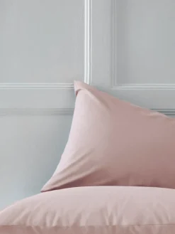 Next Set of 2 Blush Pink Cotton Rich Pillowcases^ Bedsheets & Pillow Cases