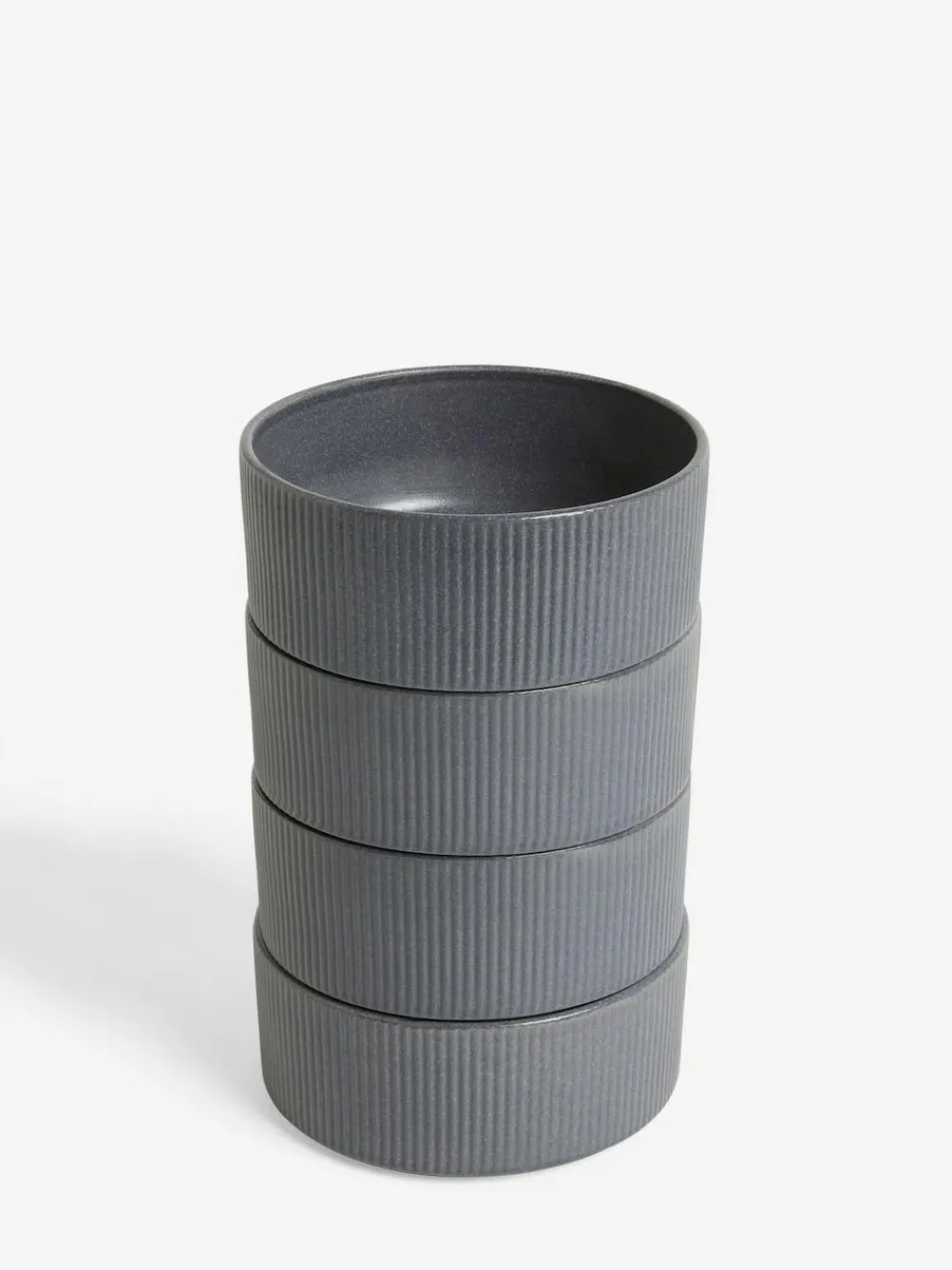 Next Set of 4 Charcoal Grey Stamford Set of 4 Cereal Bowls^ Dinner Sets & Pasta Bowls