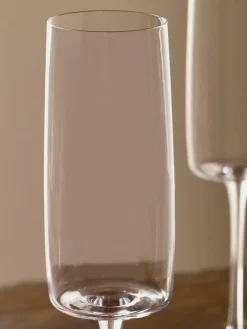 Next Set of 4 Clear Angular Champagne Flutes^ Glassware