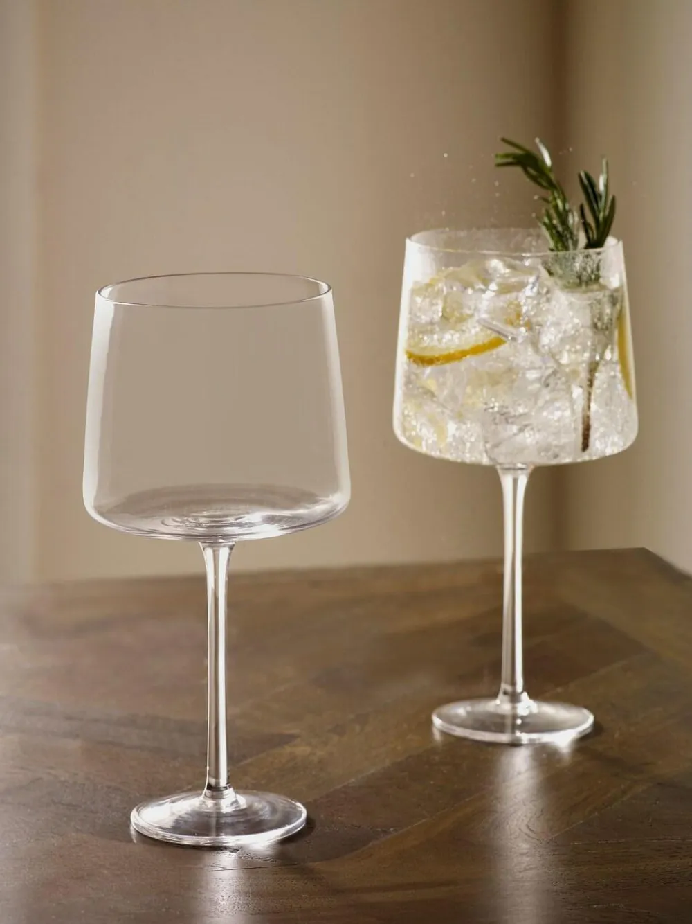 Next Set of 2 Clear Angular Gin Glasses^ Glassware