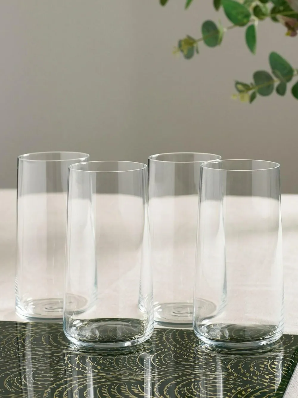Outlet Next Set of 4 Clear Angular Set of 4 Tall Tumbler Glasses