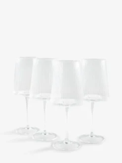 Next Set of 4 Clear Hollis Angular Wine Glasses^ Glassware
