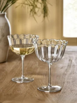 Best Next Set of 2 Clear Sadie Scallop Cocktail Glasses